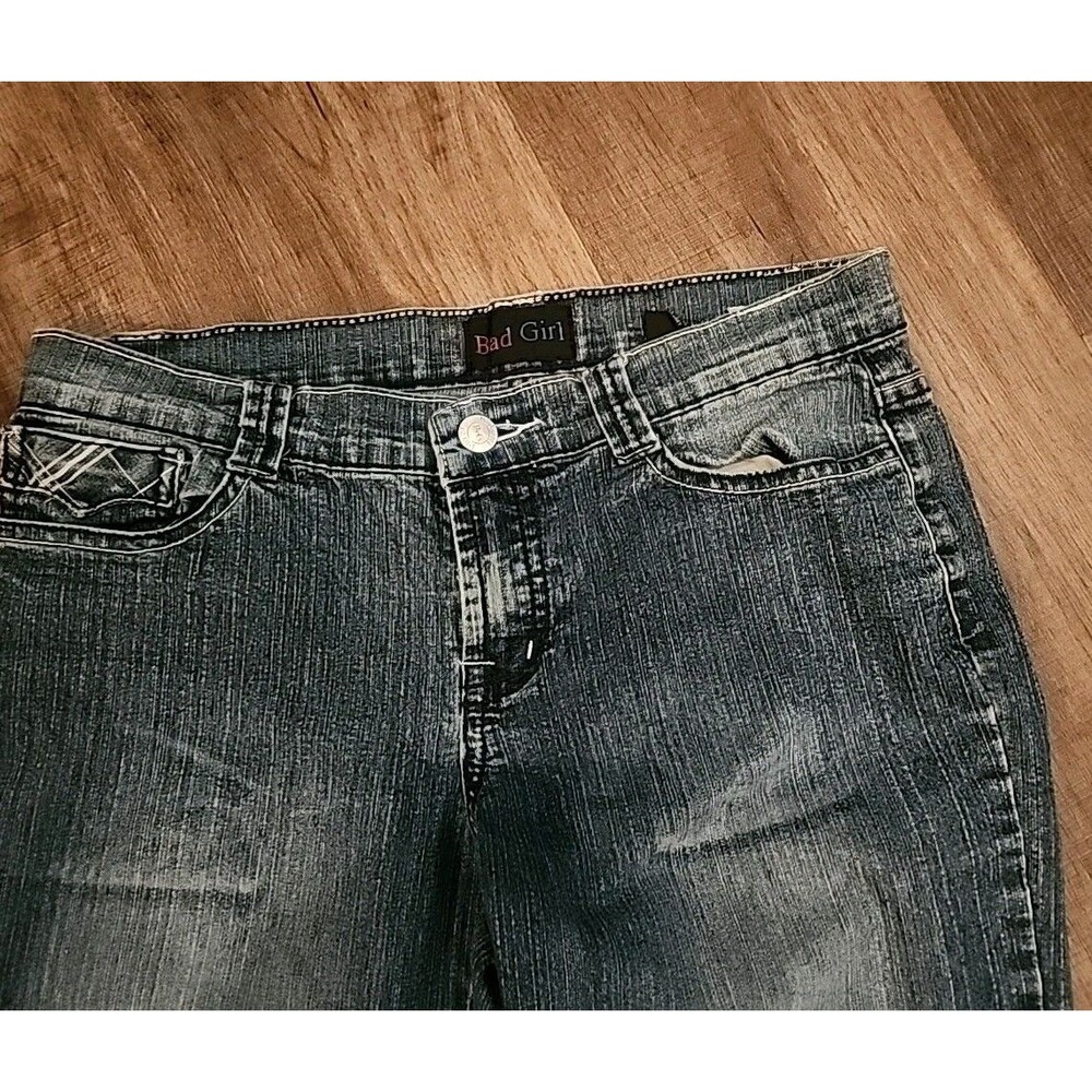 Vintage Bad Girl Jeans 7 Straight 29x30 Distressed Y2k Retro - Picture 5 of 14